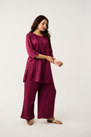 Merlot Satin Co-ord Set