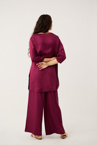 Merlot Satin Co-ord Set