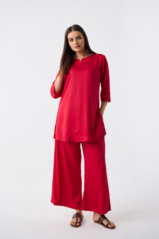 Ruby Romance Satin Co-ord Set