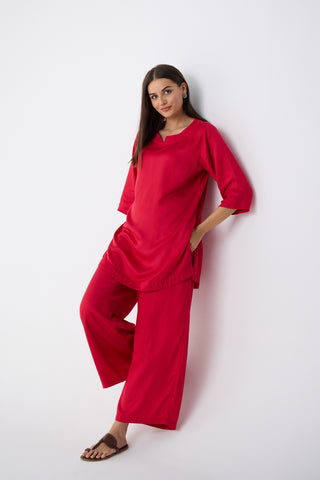 Ruby Romance Satin Co-ord Set