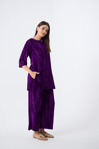 Purple Velvet Co-ord Set