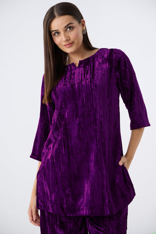 Purple Velvet Co-ord Set