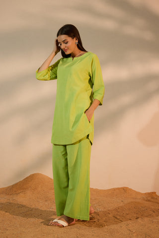 Lime Linen Co-ord Set