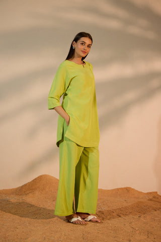 Lime Linen Co-ord Set