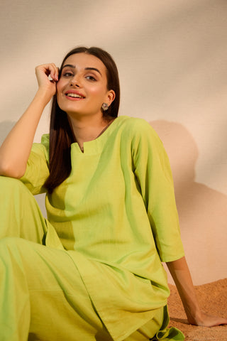 Lime Linen Co-ord Set