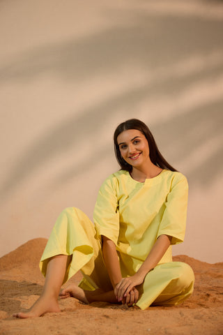 Yellow Linen Co-ord Set