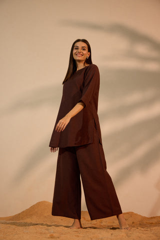 Brown Linen Co-ord Set