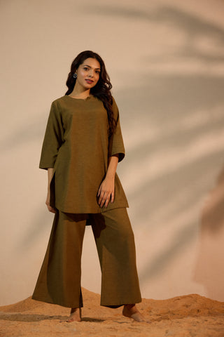 Olive Linen Co-ord Set