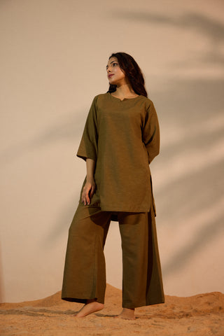 Olive Linen Co-ord Set