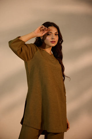 Olive Linen Co-ord Set